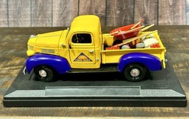 Motor Max 1941 Plymouth Truck Farm Mart Farm Acc Yellow Purple Diecast 1... - $85.49