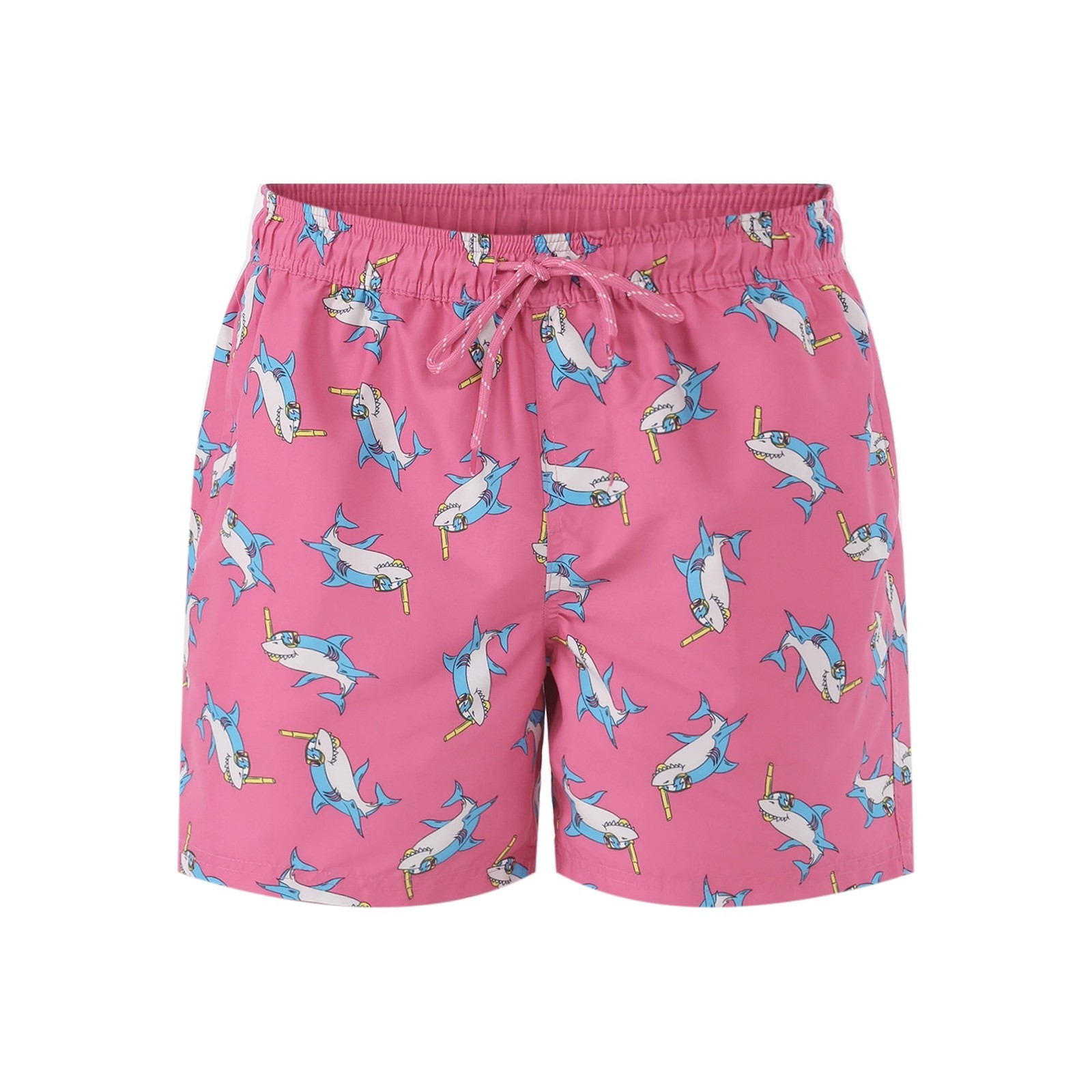 No Boundaries Men's Elastic Waist Swim Trunks 6" Inseam Pink Sharks L (36-38) Item image 4