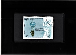 Tchotchke Framed Stamp Art Collectable Postage Stamp - Thomas Alva Edison - $8.95