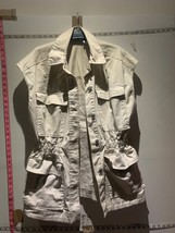 H&amp;M Size M  Pinafore BIEGE Dress Short Cotton Pockets EXPRESS SHIPPING - $25.23