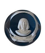 Glass Paperweight Franklin Mint Baccarat Cameo Figurine Joan of Arc Gift Knight - $69.25