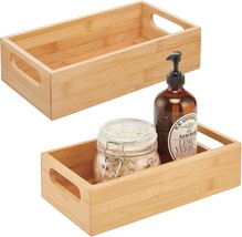 Bamboo Bathroom Storage Container Bin - Drawer Organizer Crate Box - £35.17 GBP