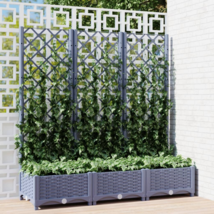 Garden Planter with Trellis Dark Gray 47.2&quot;x15.7&quot;x47.8&quot; PP - $113.99