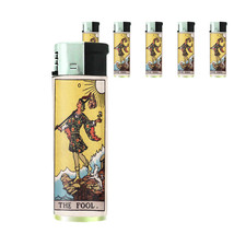 Tarot Card D1 Lighters Set of 5 Electronic Refillable Butane 0 The Fool - £12.59 GBP