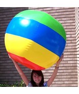 HUGE 4 FOOT STRIPED INFLATABLE BEACH BALL novelty blowup TOY inflate new balls - $10.87