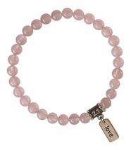 Rose Quartz Bracelet - Love (BBRQ6SR) - £55.81 GBP