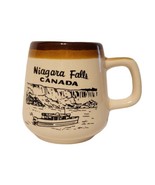 Vintage MCM Niagara Falls Canada Coffee Mug Cup Brown Glaze Maid of The ... - £14.11 GBP