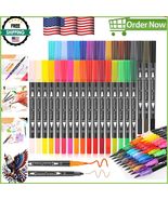 Art Brush &amp; Fine Point Dual-Tip Markers Set of 34 - Water-Based Creative... - $245.05 MXN