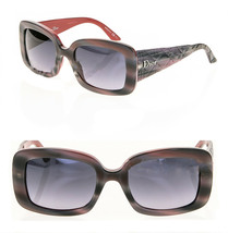 Christian Dior LADYLADY2 Gray Horn Red Square Cannage Lady Paris Sunglasses - £261.24 GBP