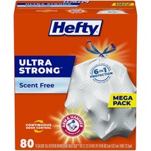 Hefty Ultra Strong Tall Kitchen Trash Bags, Unscented, 13 Gallon, (80 Co... - £18.35 GBP