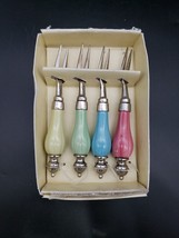 Cute Pastel Colored Appetizer Or Cocktail Forks Porcelain Handles new - £12.27 GBP