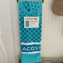 LACOSTE Aqua Blue  36&quot;x72&quot; Beach Pool  Towel Alligator Logo 100% Cotton ... - £23.87 GBP