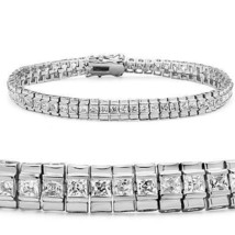 47304 - Rhodium Brass Bracelet with AAA Grade CZ  in Clear - $1,313.93 MXN