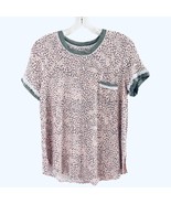 Kensie Women&#39;s M Medium Sleep Shirt Pink &amp; Gray Short Sleeve Scoop Neck ... - £9.71 GBP