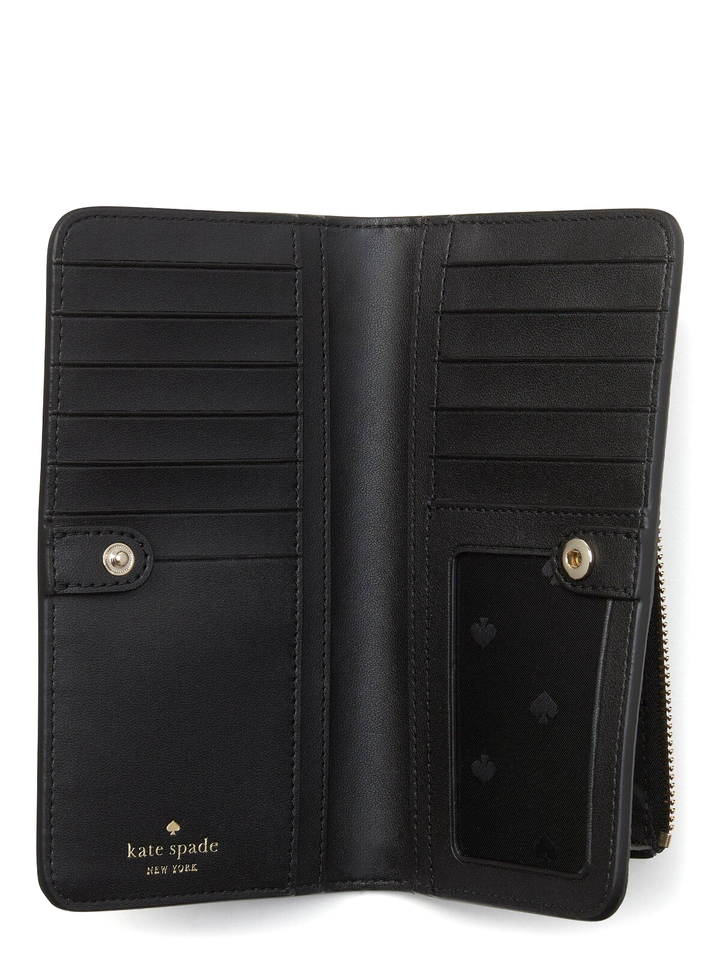 New Kate Spade Dumpling Pebble Leather Large Slim Bifold Wallet Black Item image 2