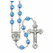 December Light Sapphire Birthstone Rosary With Two Free Holy Cards and a... - $18.95