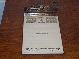 Vintage 1948-49 Reading Railway System Calendar Pad w/ Metal Train Header - $1,637.23 MXN