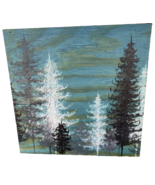 East Urban Home Teal Trees by Emily Magone - Painting Print on Canvas - $18.99