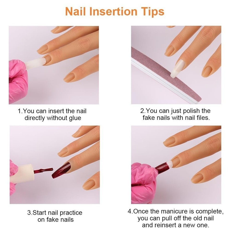 Realistic Silicone Practice Hand for Acrylic Nails with Stand - Bendable Fingers Item image 5