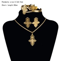 Shamty HOT Ethiopian Jewelry Sets Coptic Crosses Pure Gold Color Silver Color Se - £18.73 GBP