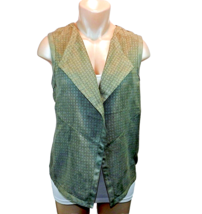 Vest Chicos (Bust 38&quot;) Olive Green Laser Cutout Pattern Suede Cloth - £6.85 GBP