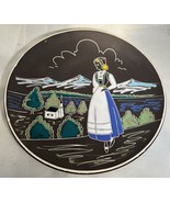 Arnold Wiig Fabrikker Halden Norway Flat Black Woman Hardanger Art Plate... - £10.83 GBP