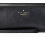 Kate Spade Staci Large Carryall Black Leather Wristlet WLR00631 NWT $239... - $79.19