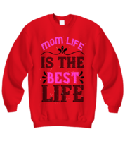Mom Sweatshirt. Mom life is the best life. Red-Sweatshirt  - £21.07 GBP