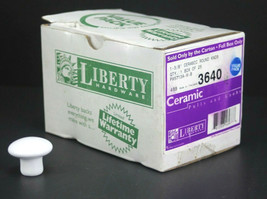 Brand New Liberty 1-3/8&quot; White Ceramic Round Knob - Box Of 23 - £21.43 GBP