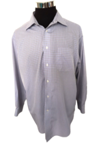 Joseph Abboud Dress Shirt Men&#39;s Size 16 1/2-32/33 Gray White Lavender Ch... - £17.36 GBP