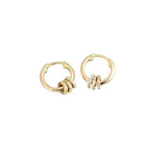 Anyco Earrings Gold Plated Luxury Small Circle Lucky Ear Buckle For Women - £27.53 GBP