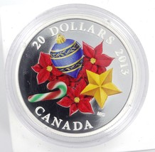 1 Oz Silver Coin 2013 $20 Canada Murano Italy Venetian Glass Candy Cane X-mas - £125.33 GBP