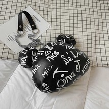 Cute Graffiti Cartoon Bear Chain Shoulder Bag for Women Fashion Ladies Purses an - £28.79 GBP