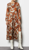 Karen Millen Paisley Print Tiered Dress Rust Bnwt - £103.44 GBP