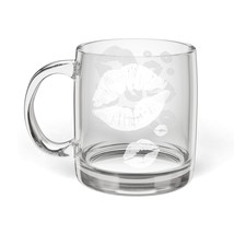 Kiss Print Glass Coffee Mug, Romantic Gift Unique Beverage Container Val... - $894.68 MXN