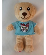 7" Build a Bear Plush Teddy Bear Beige with cat shirt BAB - $8.31