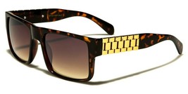 VINTAGE STYLE  BROWN FRAME GOLD LINK SUNGLASSES UNISEX RETRO QUALITY UV ... - £5.31 GBP