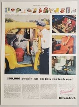 1948 Print Ad Koroseal Seat Coverings BF Goodrich Pretty Lady in Yellow Cab Car - $16.05