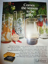Vintage Libbey Holiday Glasses Print Magazine Advertisement 1968 - £3.89 GBP