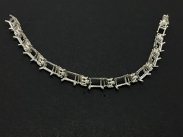 Argent Semi Montage Bracelet 6x8 MM Ovale Octogone Bracelet 925 Argent Sterling - $62.43