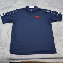 Adidas Shirt Mens L Dark Blue Climalite Short Sleeve Collared Chest Guar... - $21.76