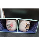 SET OF 2 - New 14 oz Ceramic Mugs MR. &amp; MRS. Cats Faces Couple Wedding Gift - $24.50