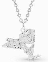 Montana Silversmiths New York State w/ cut out heart Necklace w/ Chain - £14.72 GBP