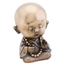 Joyful Monk Meditating Baby Buddha Resin Figurine 3.25 Inch - $12.98