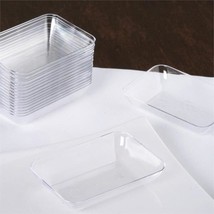 20 Pcs Mini Plastic Clear 3&quot;&quot; Rectangle Plates Disposable Party Wedding Sale - £9.62 GBP