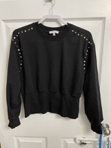 Habitual Black Studded Sweater Crop Size Medium  Long Sleeve Top - £9.03 GBP