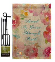 Saved by Grace Burlap - Impressions Decorative Metal Garden Pole Flag Set GS1030 - £27.23 GBP