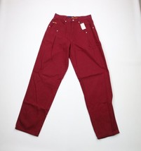 NOS Vtg 90s Streetwear Mens 32x34 Big Pocket Baggy Loose Wide Leg Jeans Burgundy - £110.75 GBP