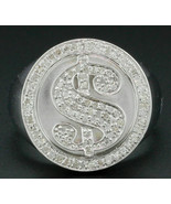 &quot;S&quot; Band 0.48 Ct Money Sign Simulated Diamond Pinky Ring 925 Silver Gold... - €119,53 EUR