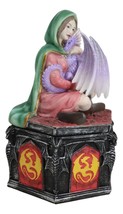 Fantasy Four Seasons Fall Friendship Fairy With Dragon Decorative Box Fi... - £35.39 GBP